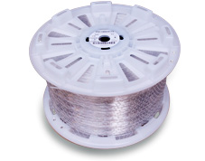 our 10 kg spool can fit 1350 meters for our 2.6mm wire in polyester.